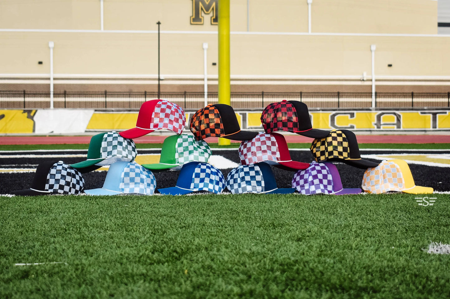 Checkered Mesh Back Foam Trucker Cap - Branded By Barta