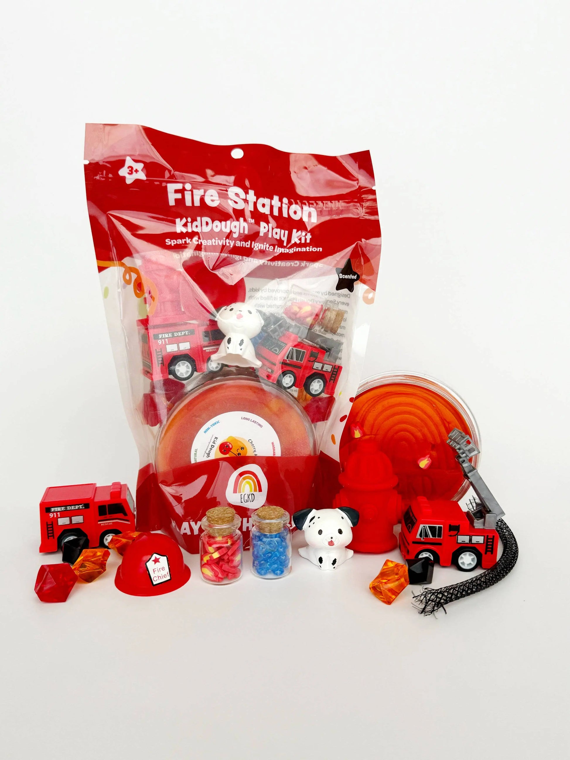 Fire Station KidDough Play Kit Earth Grown KidDoughs (KidDoughs by EGKD)