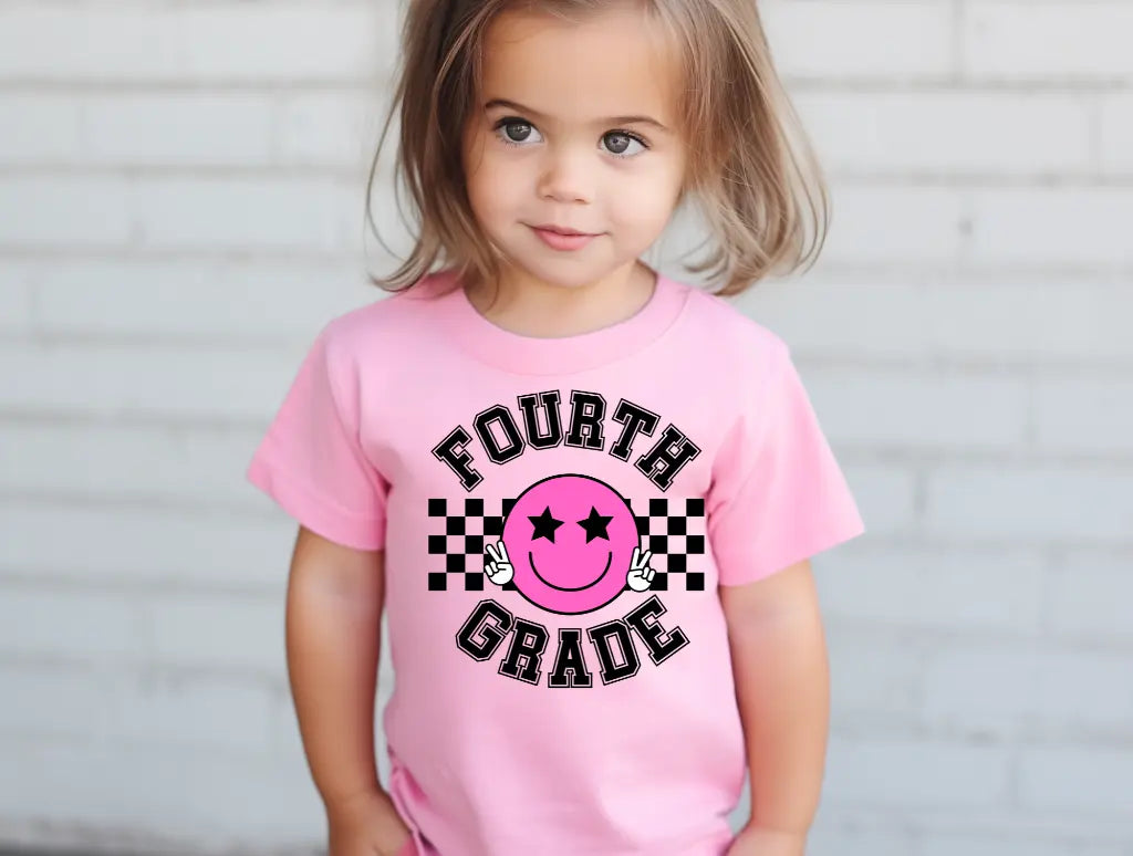Fourth Grade Smiley Pink brandedbybarta