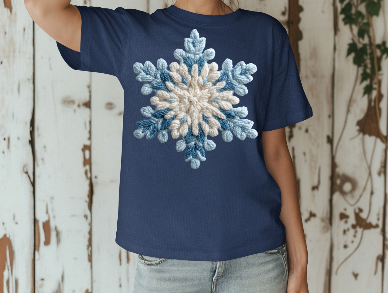 Faux Yarn Snowflake