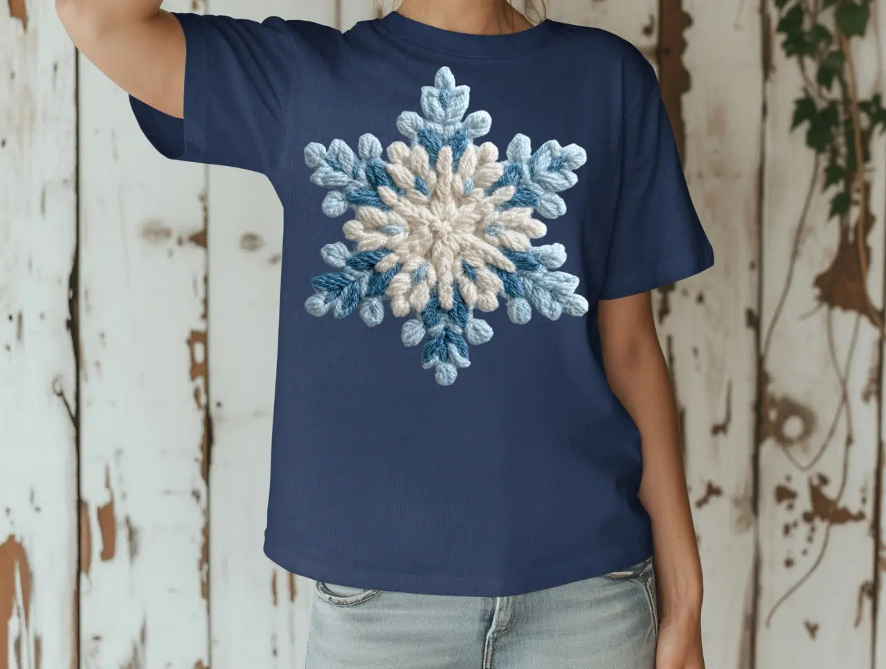 Faux Yarn Snowflake brandedbybarta