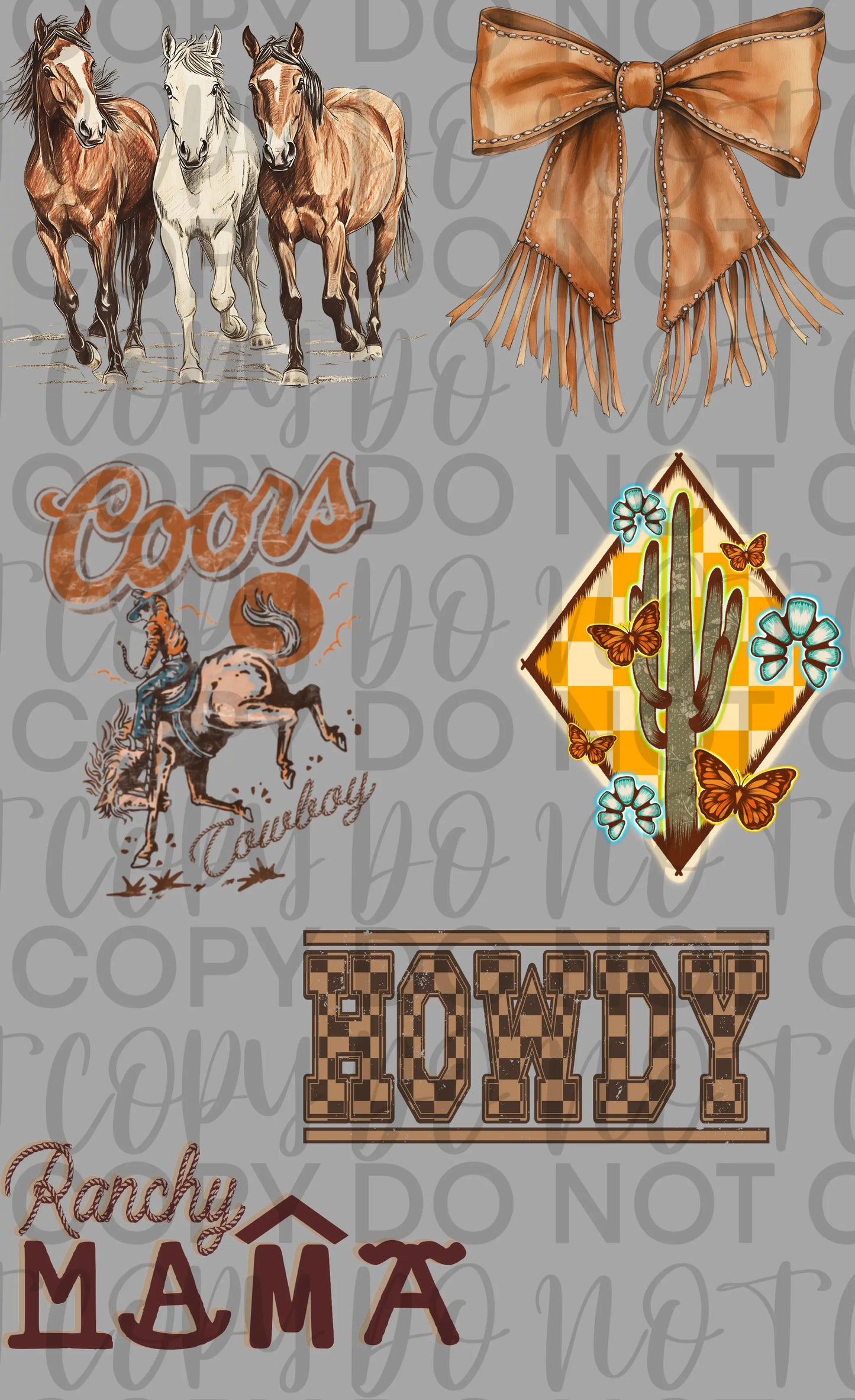 Howdy Western Premade Gang Sheet - Branded By Barta