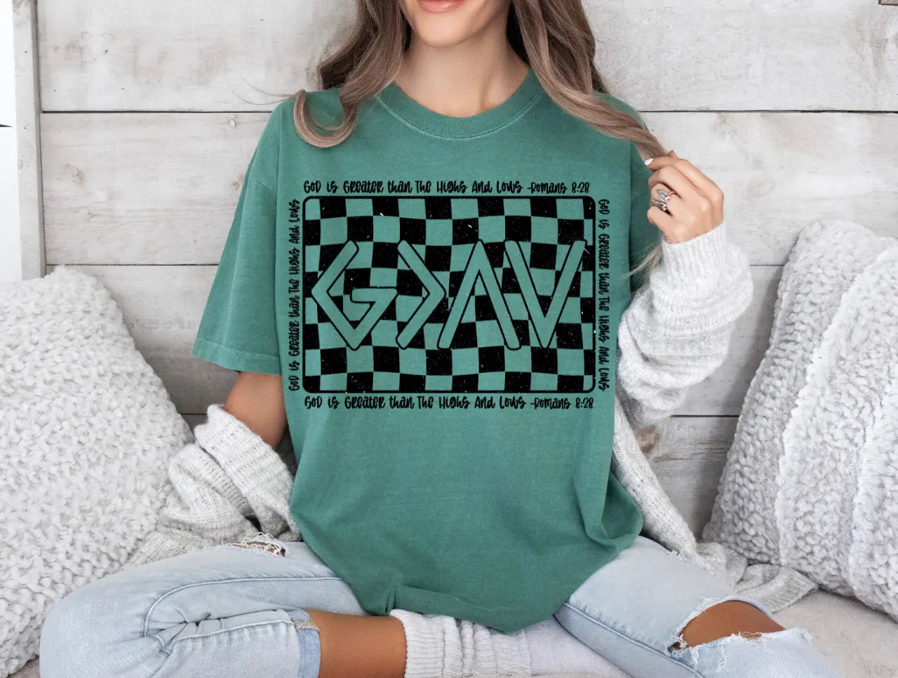 God Is Greater Than The Highs And Lows faux Glitter Black - Branded By Barta