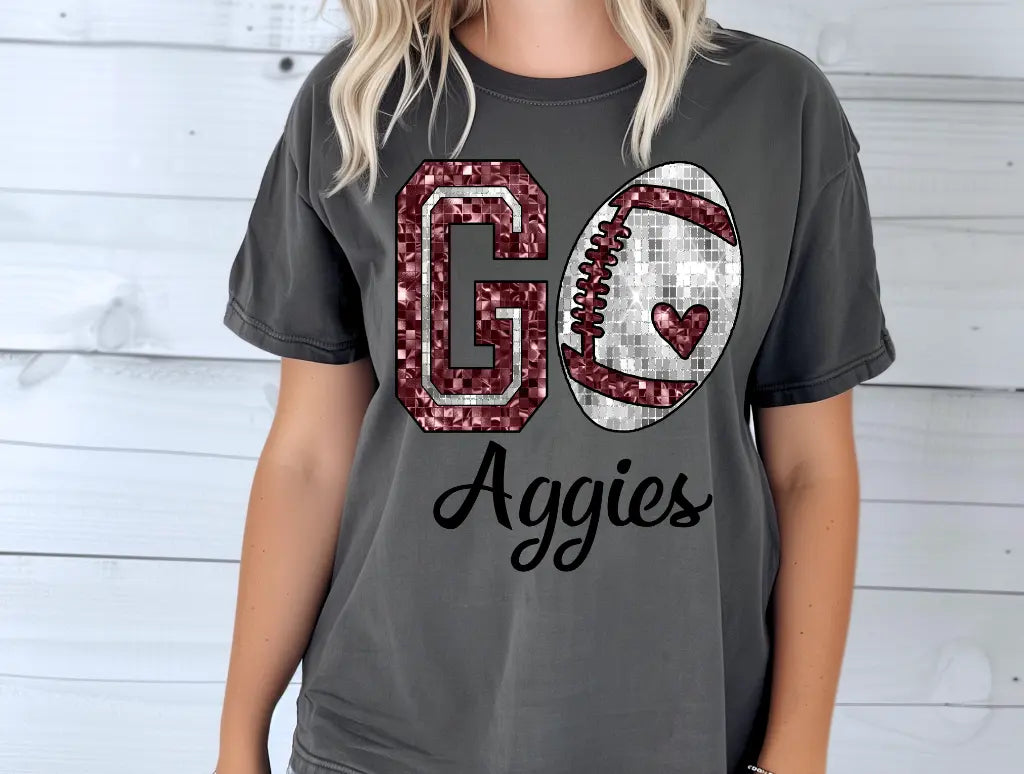 Go Aggies Faux Sequin brandedbybarta