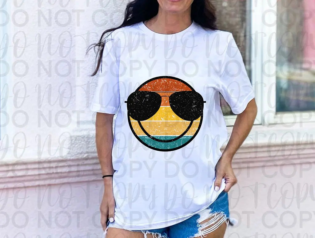 Retro Black Sunglasses Smiley Face - Branded By Barta