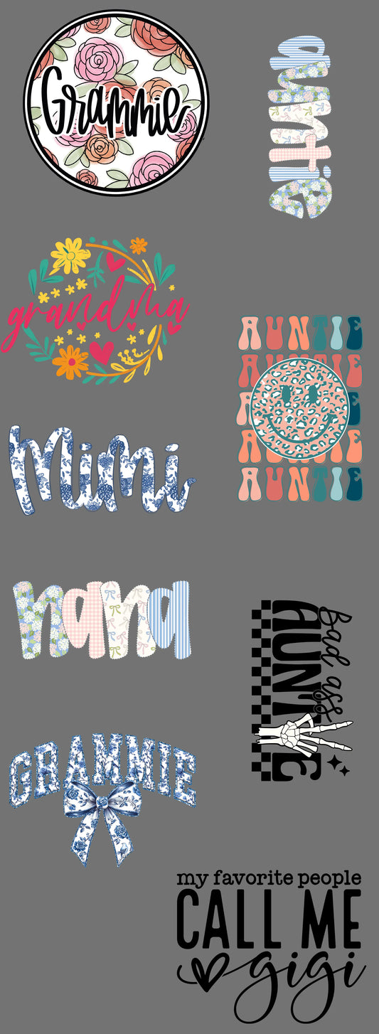 Grandma NamesPre Made Gang Sheet (Copy) brandedbybarta