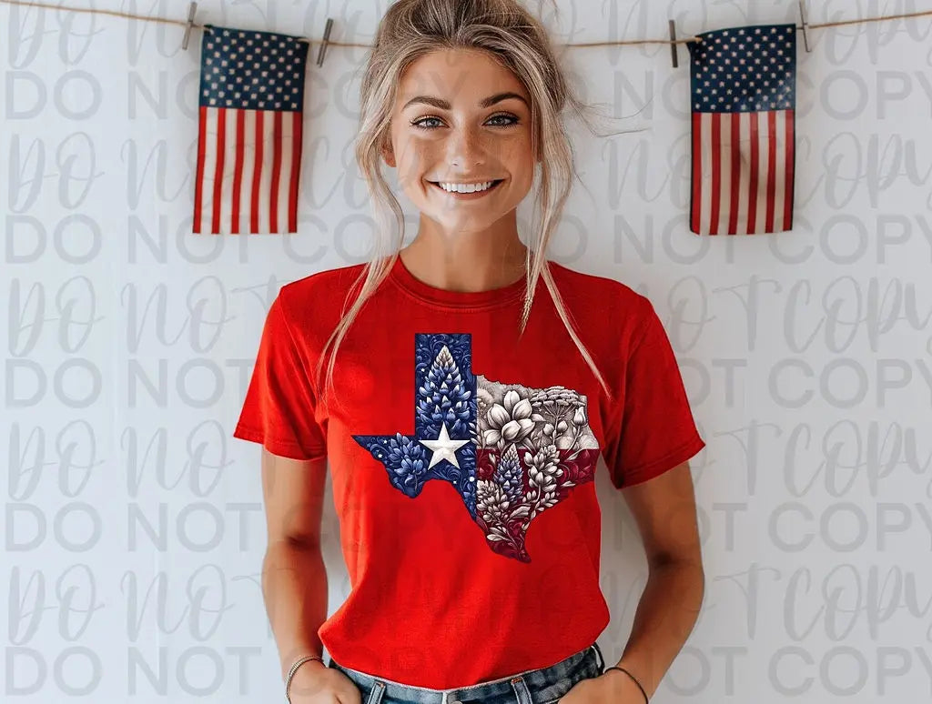 Texas Shaped Bluebonnets - Branded By Barta