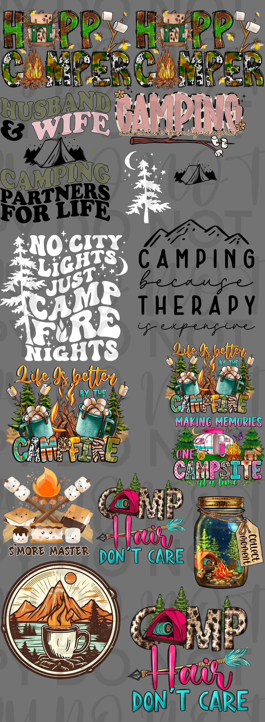 Camping 2 Pre Made Gang Sheet - Branded By Barta