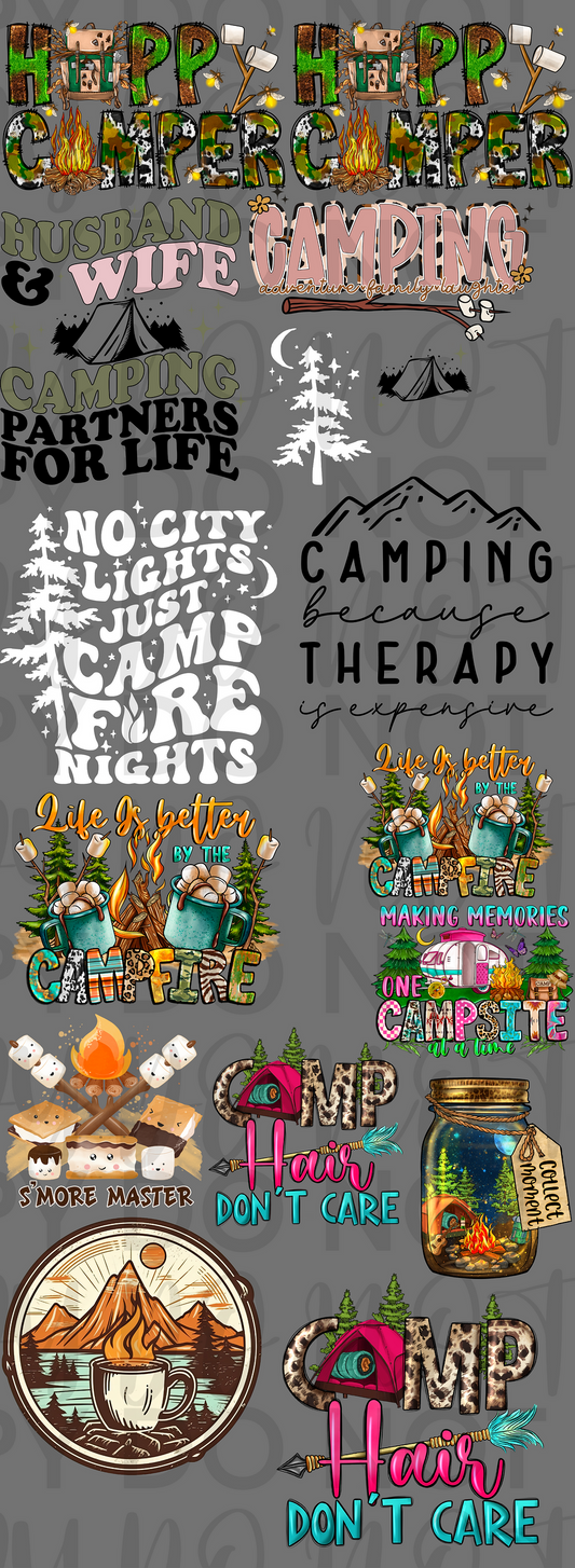 Camping 2 Pre Made Gang Sheet