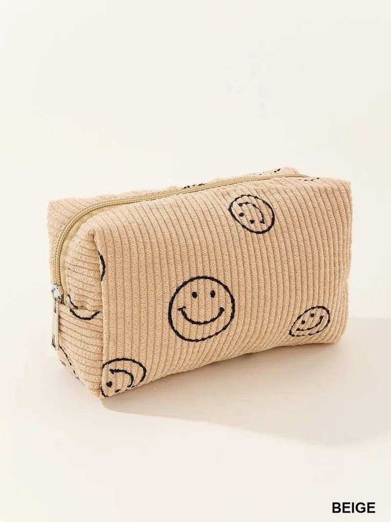 Corduroy Cosmetic Pouch Bag - Branded By Barta