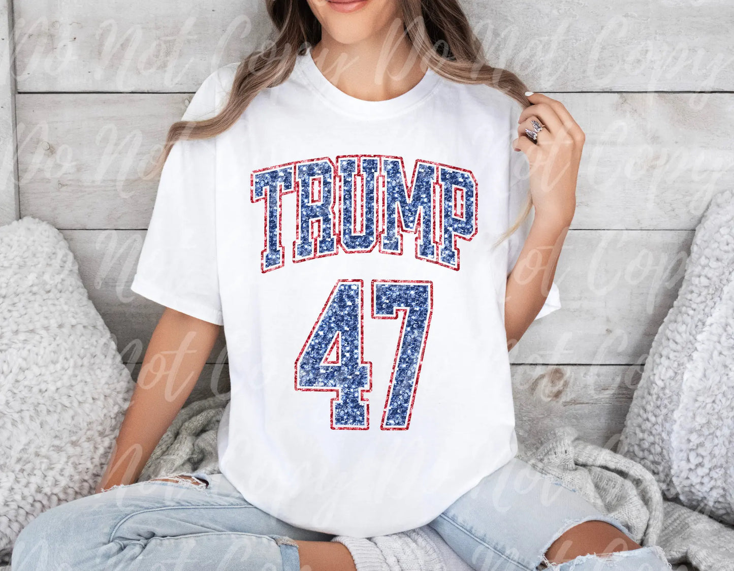 Trump 47 Varsity Faux Glitter - Branded By Barta