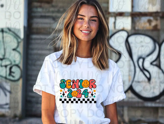 Senior 2024 Retro Checkered - Branded By Barta