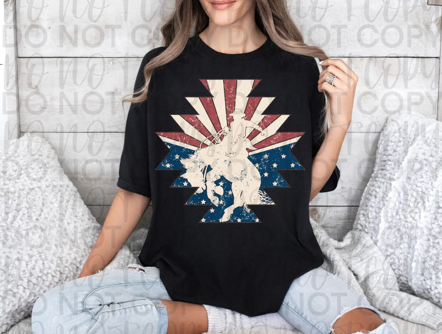 Western aztec patriotic - Branded By Barta