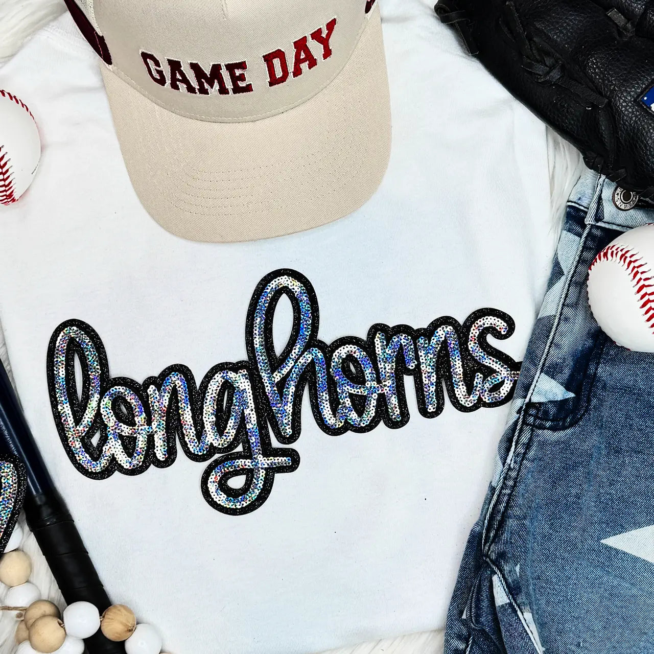 Longhorns Sequin Patch Trendy Transfers