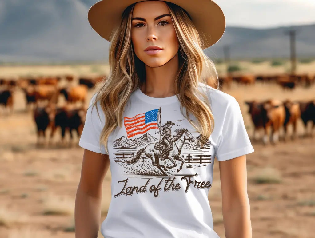 Land Of The Free Cowgirl brandedbybarta