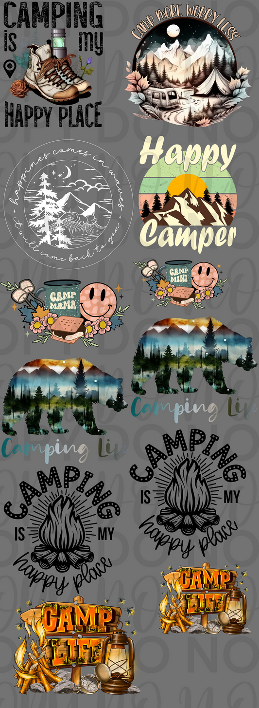 Camping Pre Made Gang Sheet