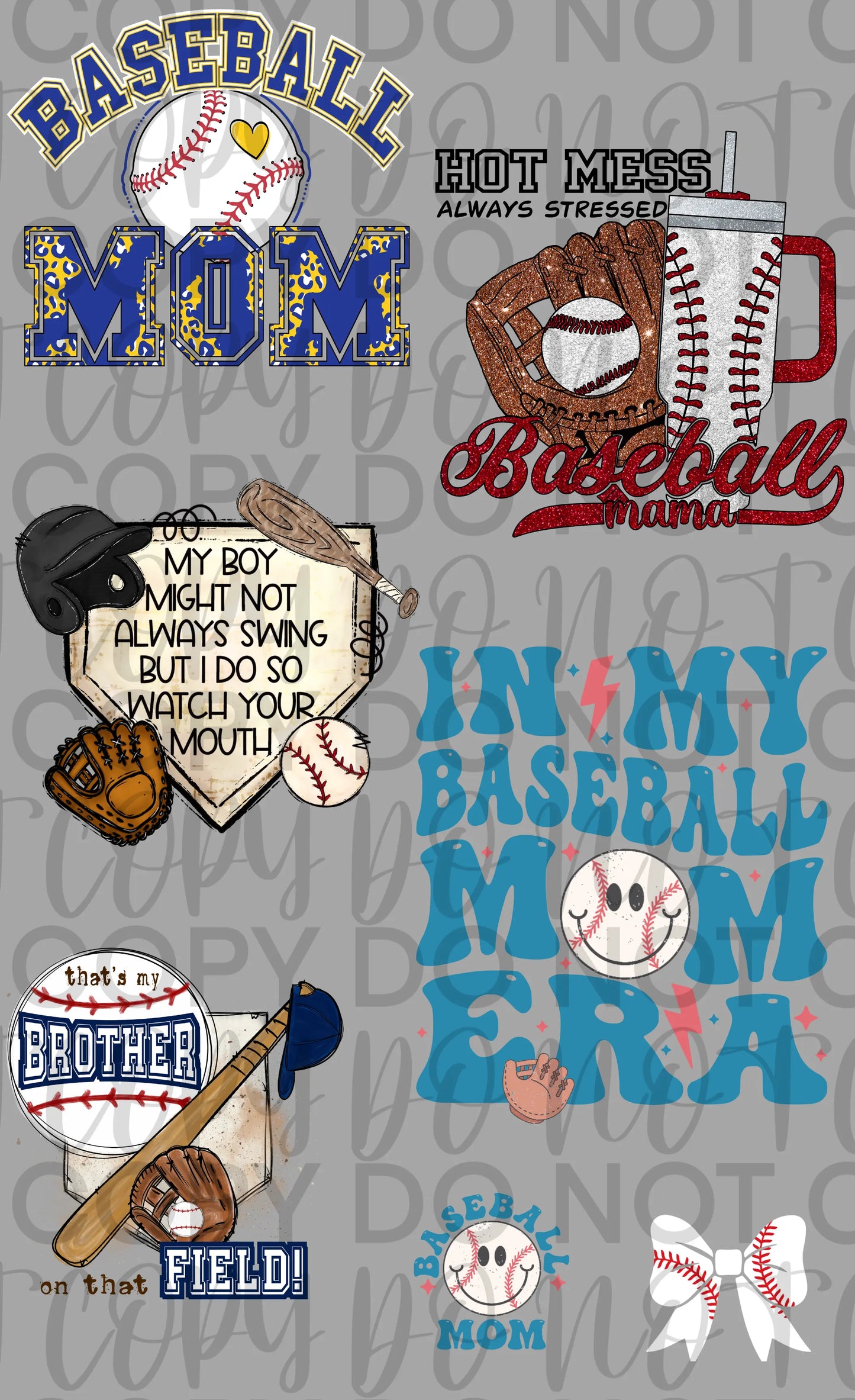 Baseball Gang Sheet Mini - Branded By Barta