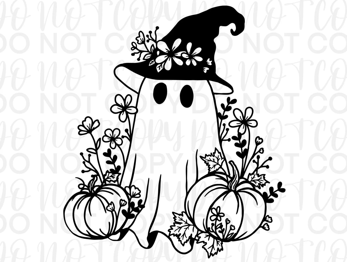 Ghost Floral Screen Print Black - Branded By Barta