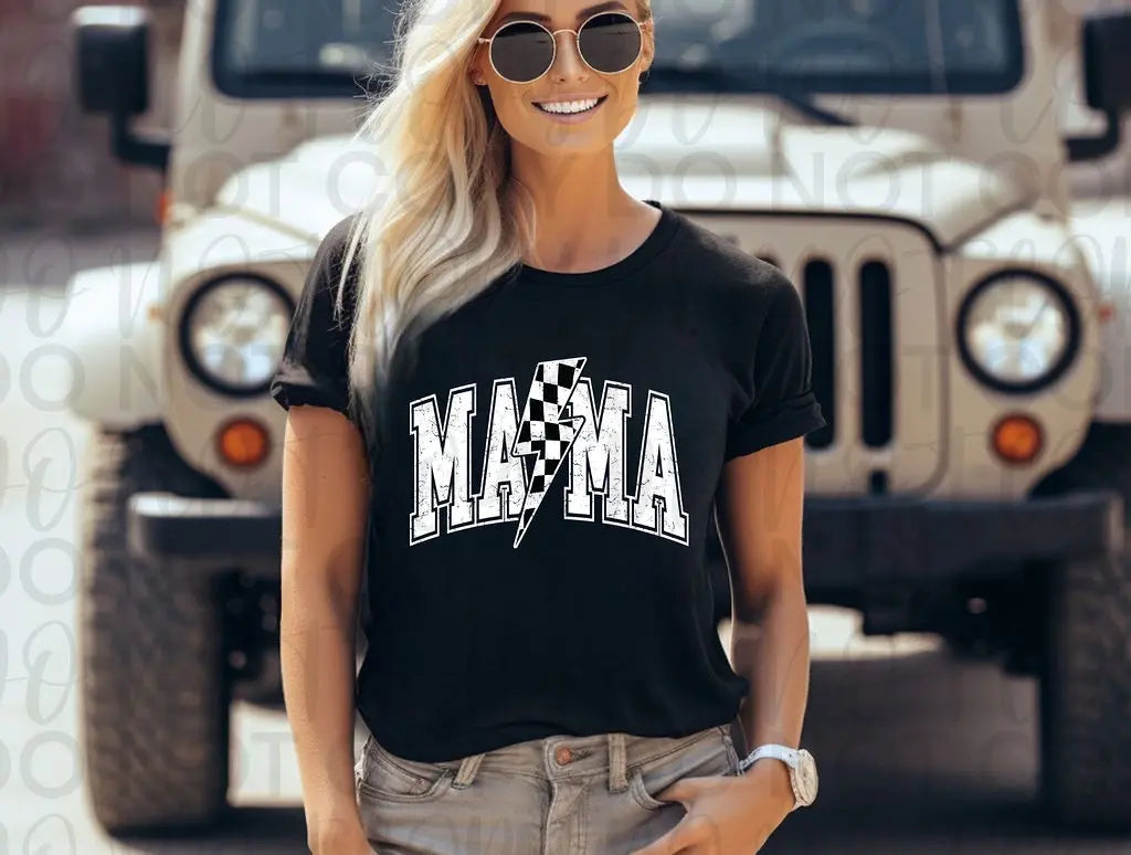 Mama Checkered LB White - Branded By Barta