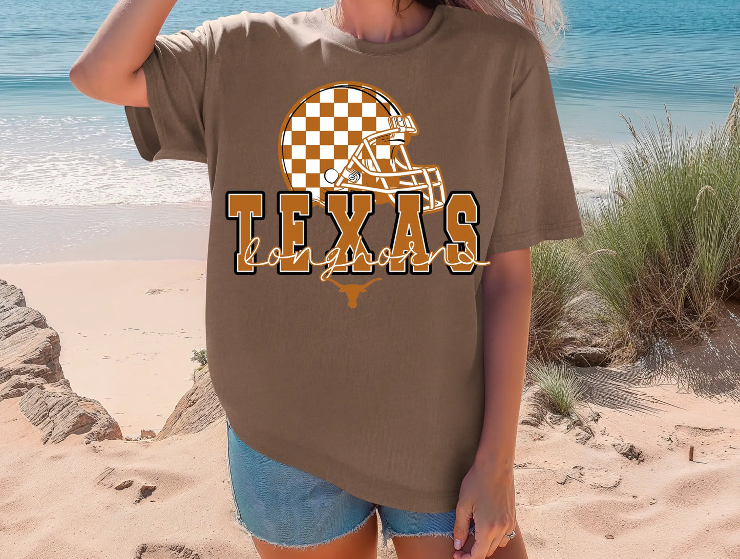 Texas Longhorns Checkered Helmet brandedbybarta