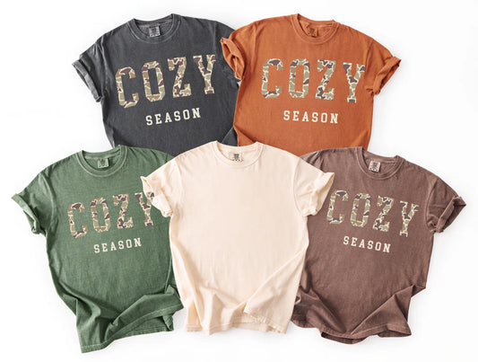 Cozy Season Camo Graphic Tee Branded By Barta