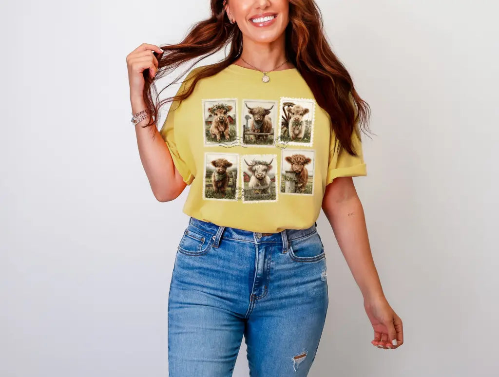 Highland Cow Postage Stamp brandedbybarta