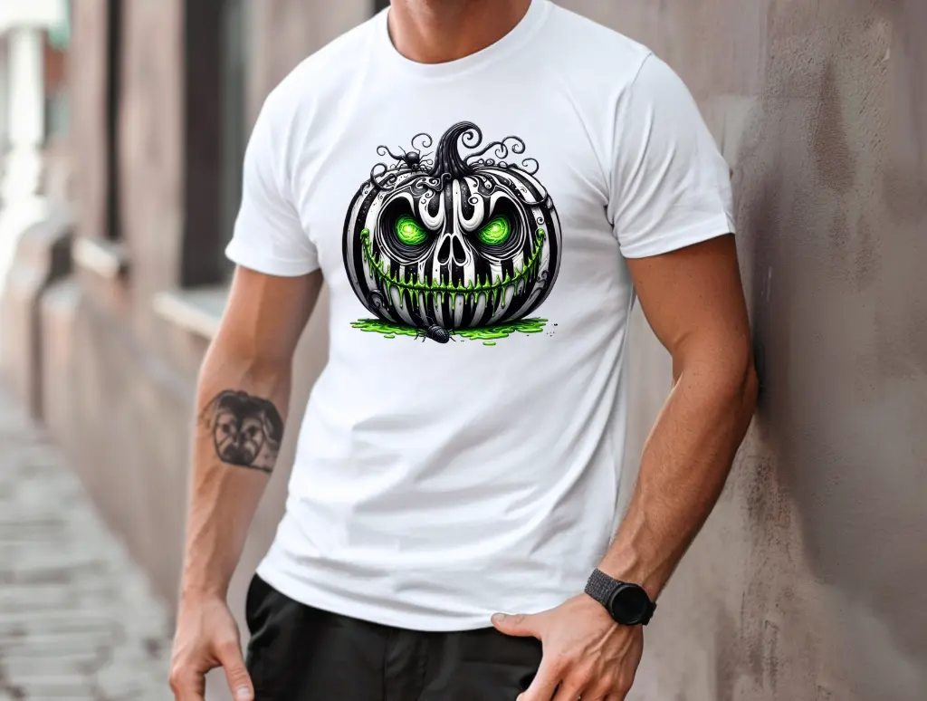 Black & White Stripped Spooky Pumpkin Branded By Barta