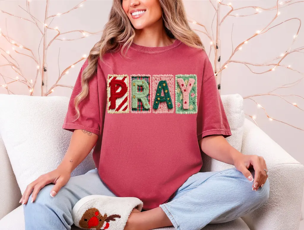 Stitched Pray Christmas brandedbybarta