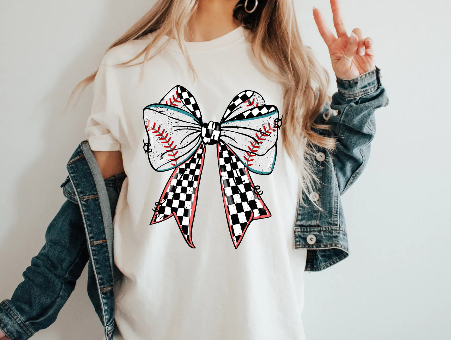 Baseball bow checkered - Branded By Barta