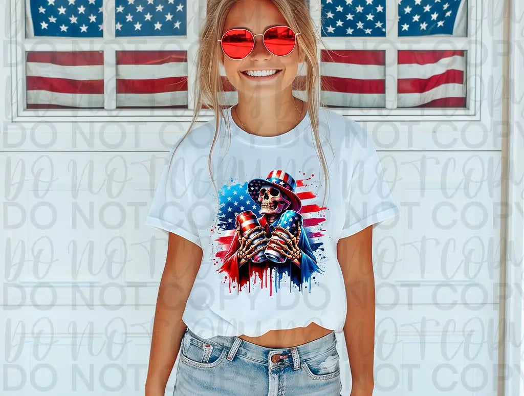 Red White Blue Skele - Branded By Barta