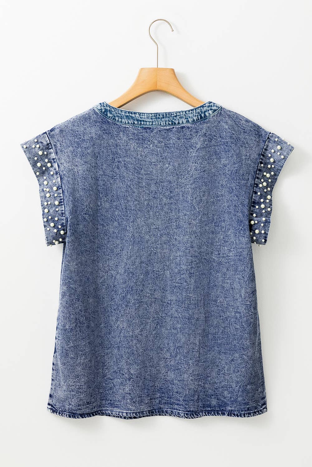 Denim Pearl Acid Wash Top - Branded By Barta