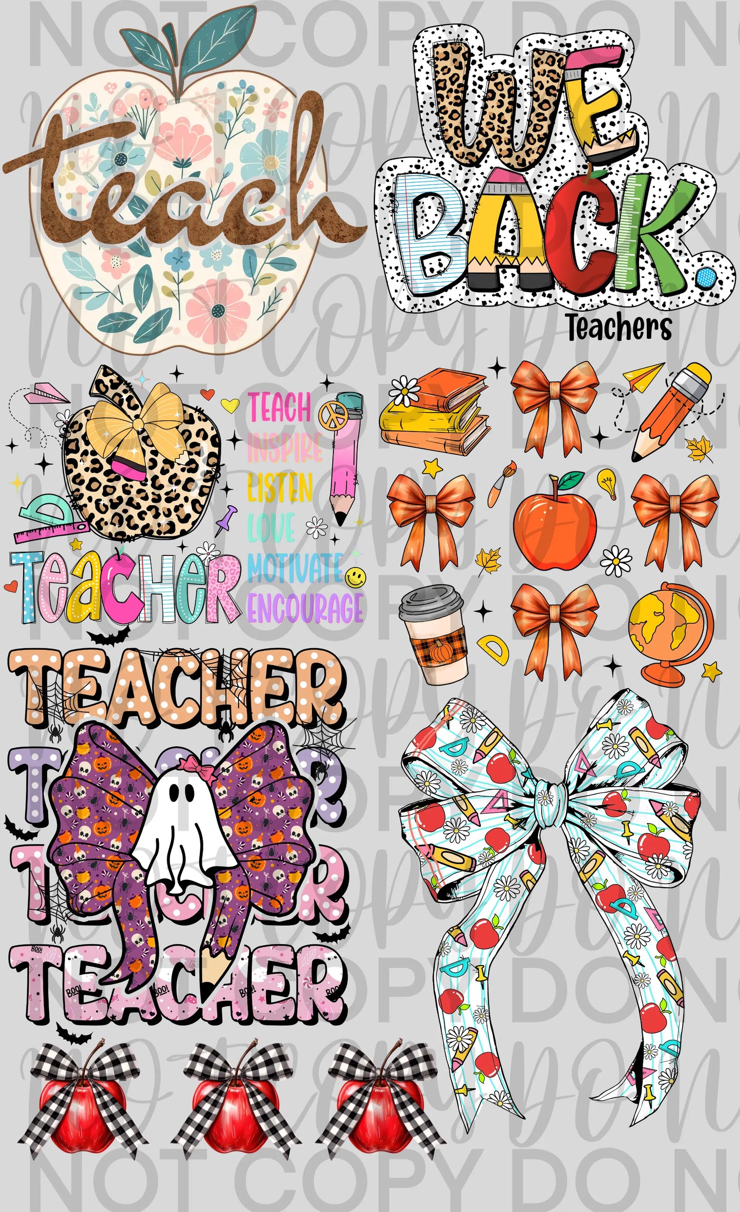 Teacher Premade Gang Sheet - Branded By Barta