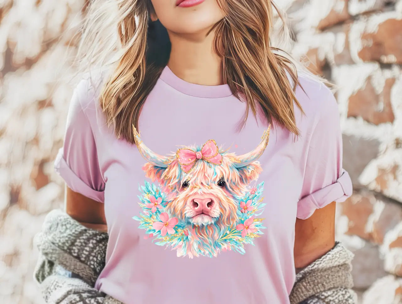 Easter Highland Cow Branded By Barta