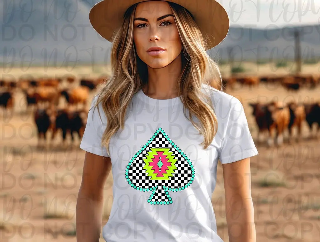 Neon Checkered Spade - Branded By Barta