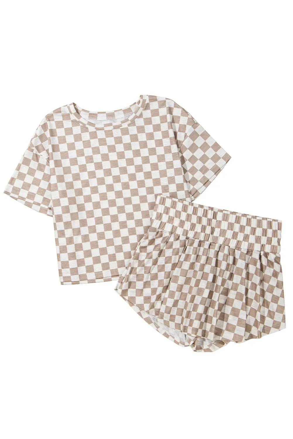 Checkerboard Top & High Waist Skorts 2 Piece Set | S-XL Aapparella