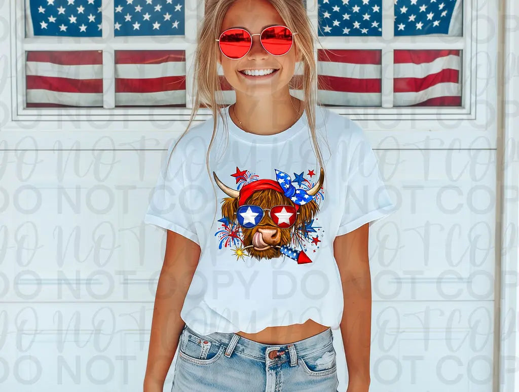 Highland Cow Red White Blue - Branded By Barta