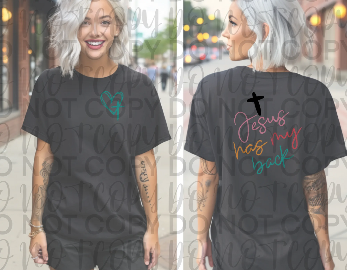 Jesus has my back Colorful - Branded By Barta