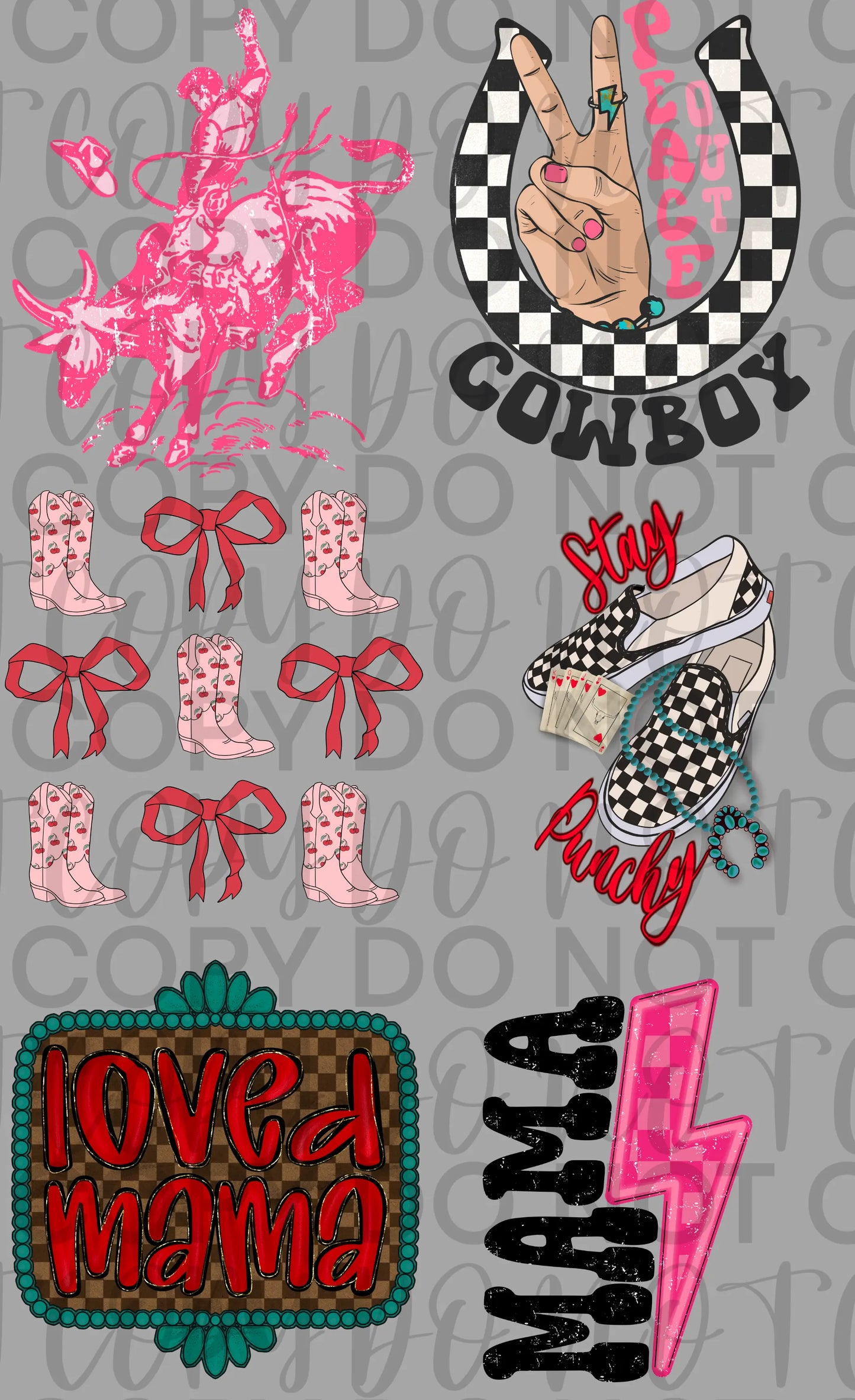 Western Pink Gang Sheet Mini - Branded By Barta