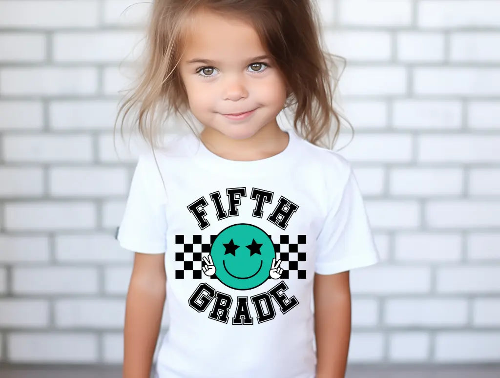 Fifth Grade Smiley Teal brandedbybarta