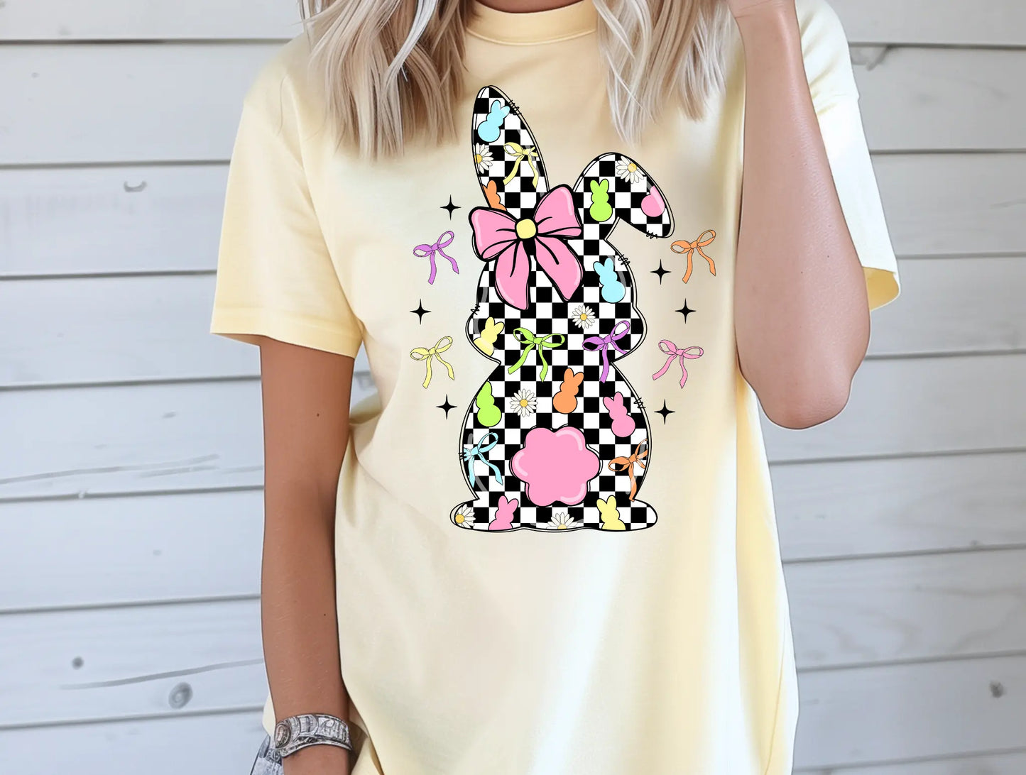 Retro Checkered Easter Bunny