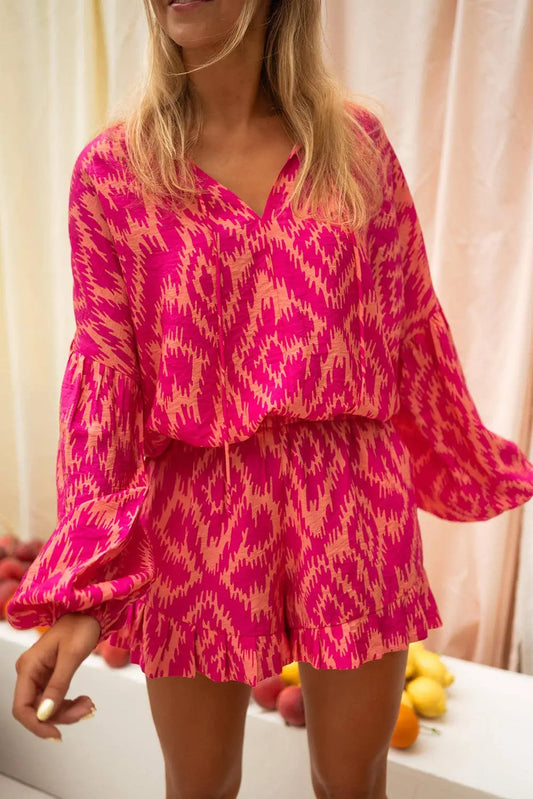 AZTEC GEOMETRIC TOP AND SHORTS SET - Branded By Barta