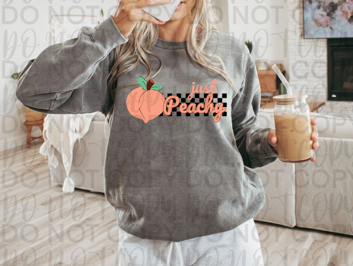 Just peachy checkered - Branded By Barta
