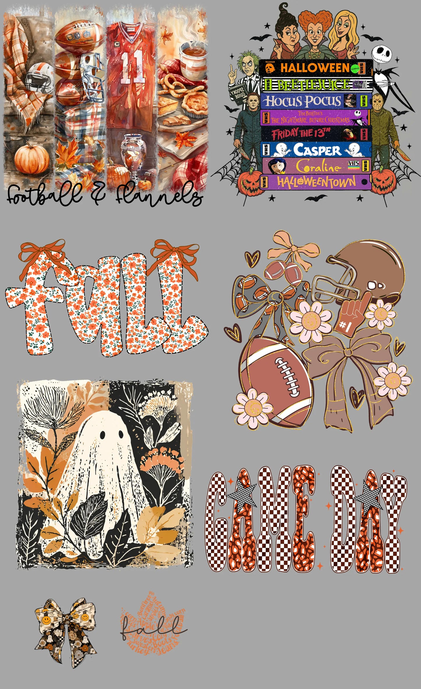 Fall Football Gang Sheet Mini Branded By Barta