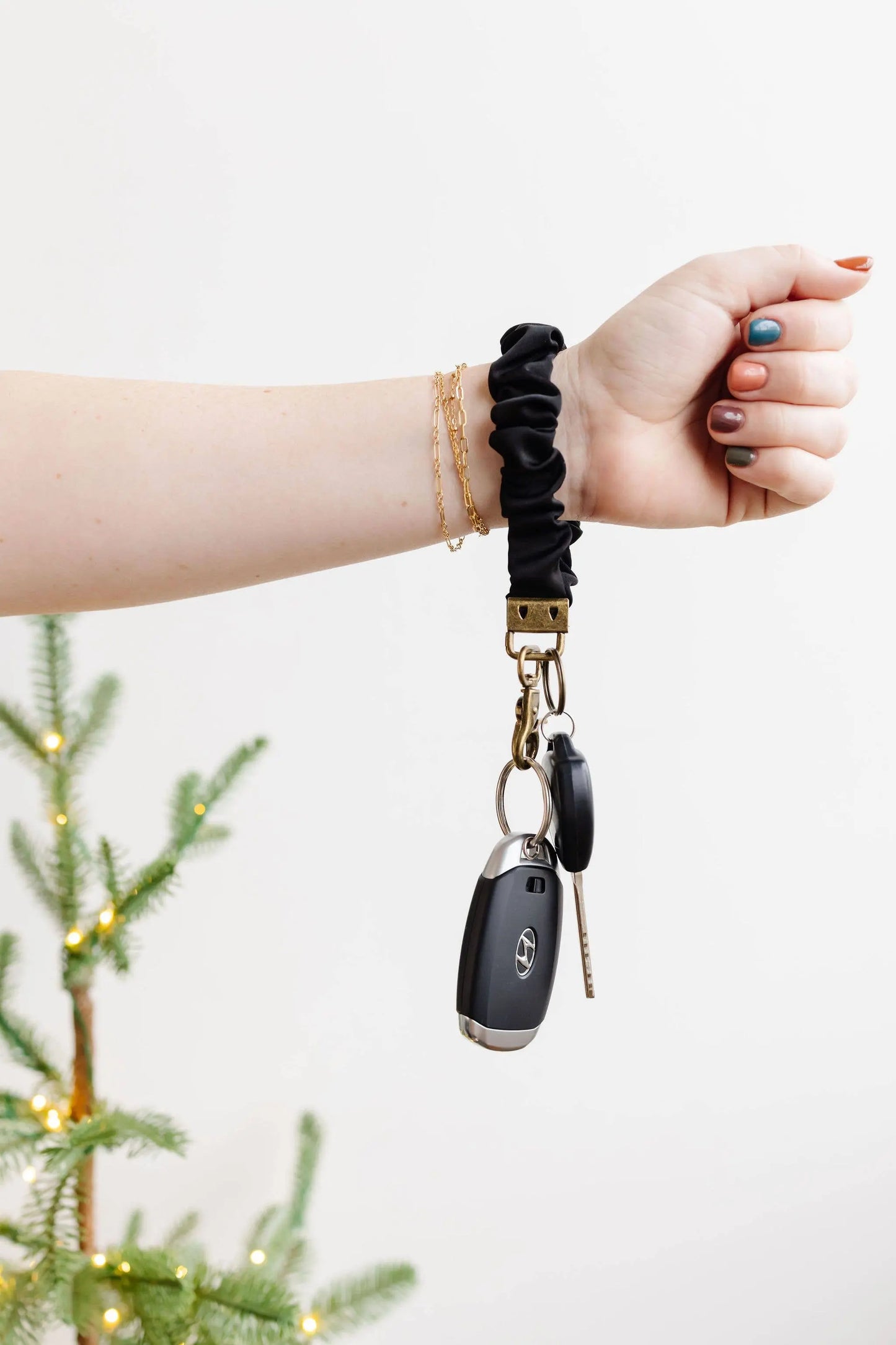 Black Luxe Scrunchie Keychain Shop Andi