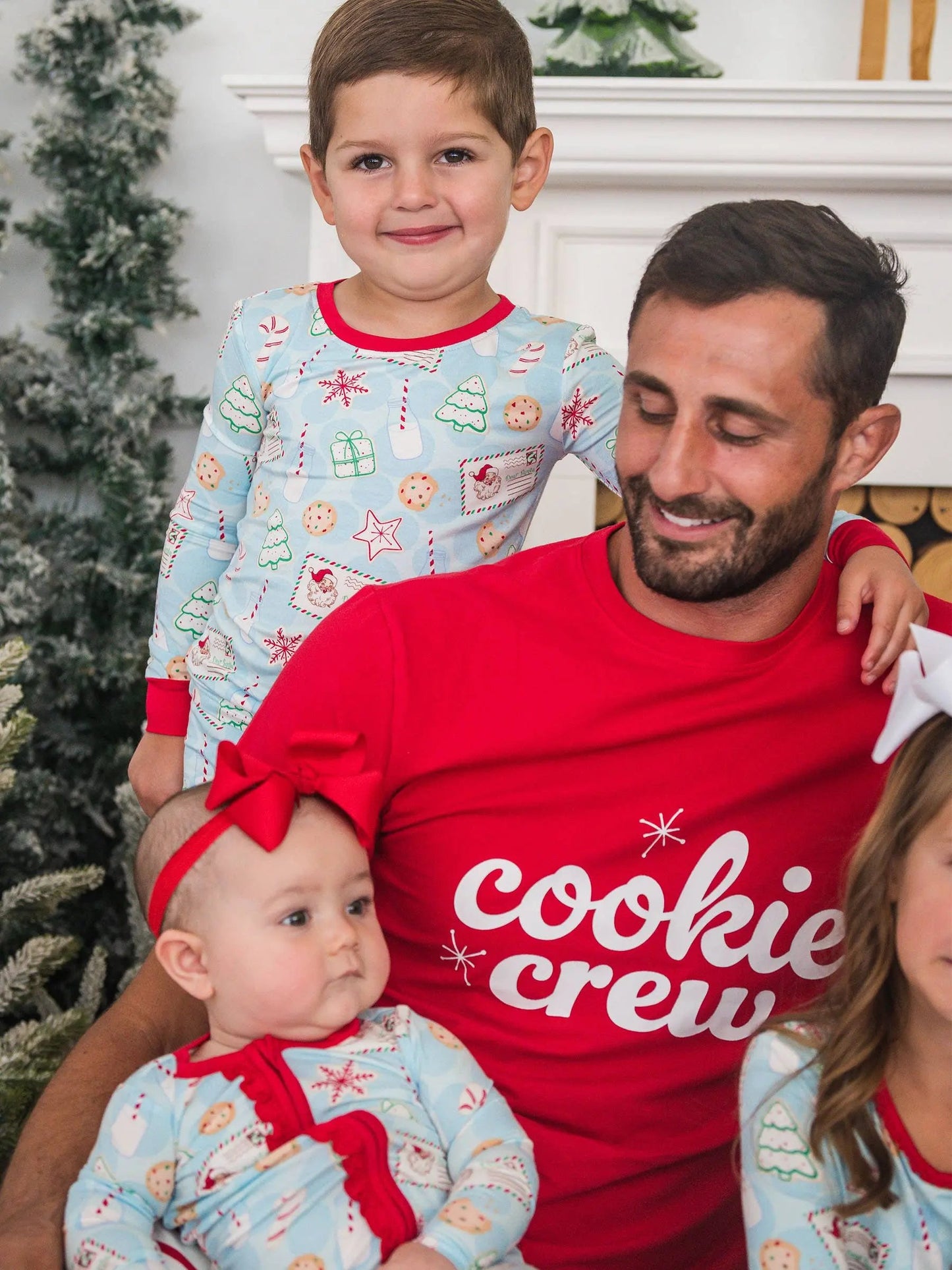 SoftSnooze™ Kids Bamboo Viscose Santa Sweets Long Sleeve Pajama Set RuffleButts + RuggedButts