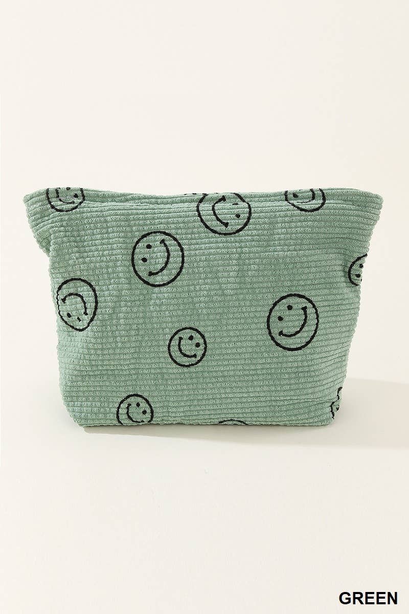 Corduroy Cosmetic Pouch Bag - Branded By Barta