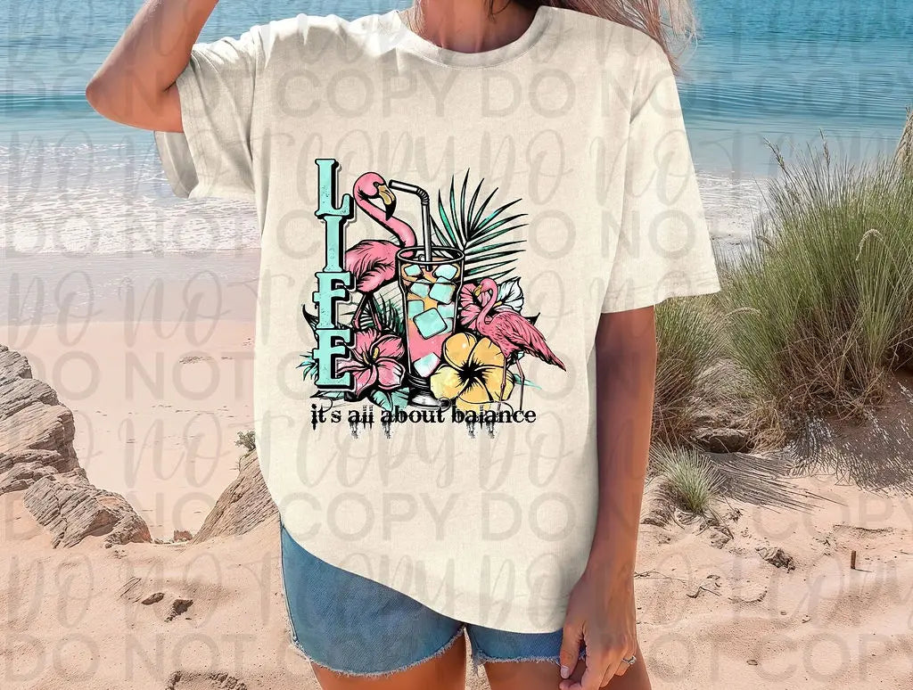 Life Is All About Balance Flamingo - Branded By Barta