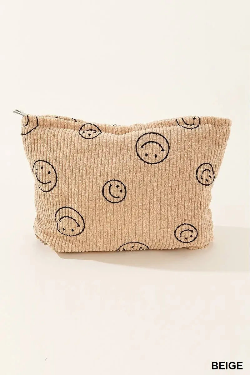 Corduroy Cosmetic Pouch Bag - Branded By Barta