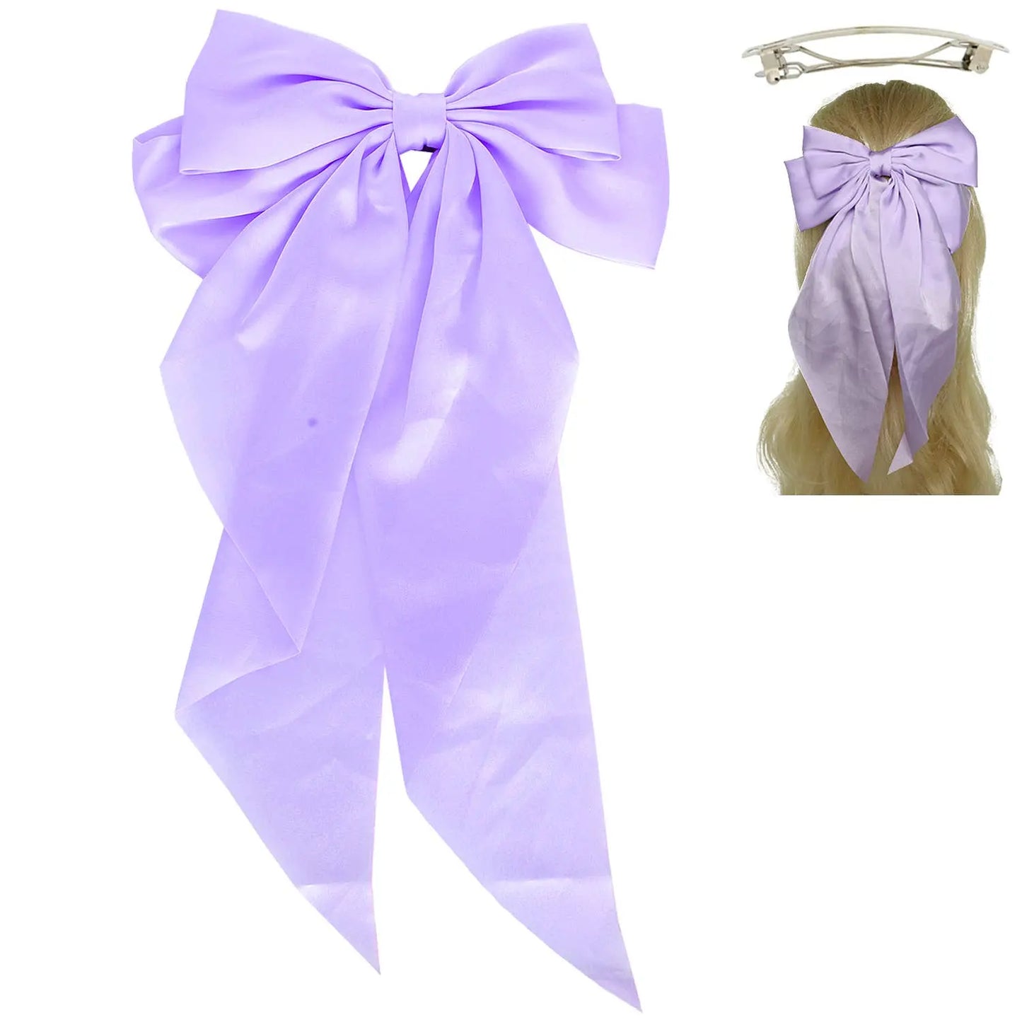 Fashion Fabric Bow Ribbon Barrette Hair Clip SP Sophia Collection