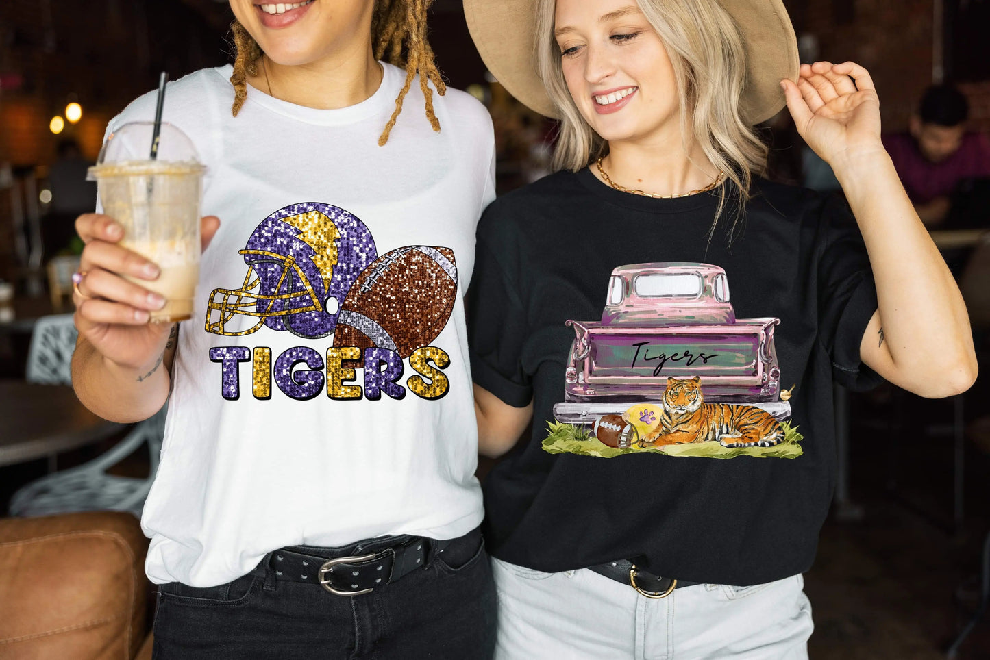 Tigers Football Faux Glitter